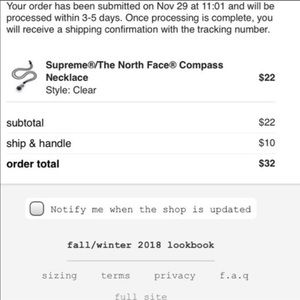 Supreme®️ / The North Face Compass Necklace